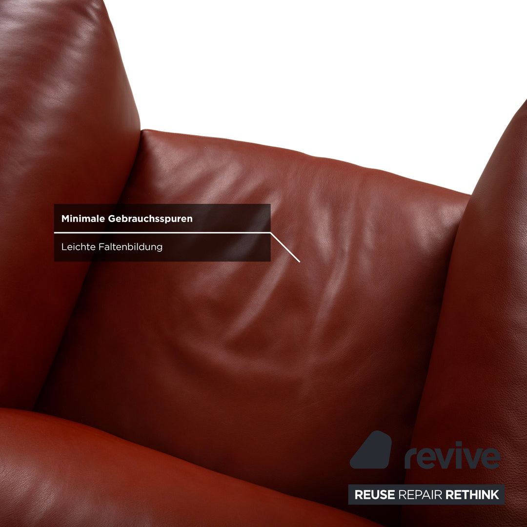 Walter Knoll Living Landscape Garnitur 3x 755 Leder Sessel Rot Terracotta