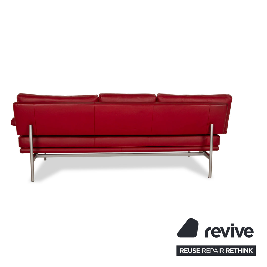 Walter Knoll Living Platform Leder Dreisitzer Rot manuelle Funktion Sofa Couch