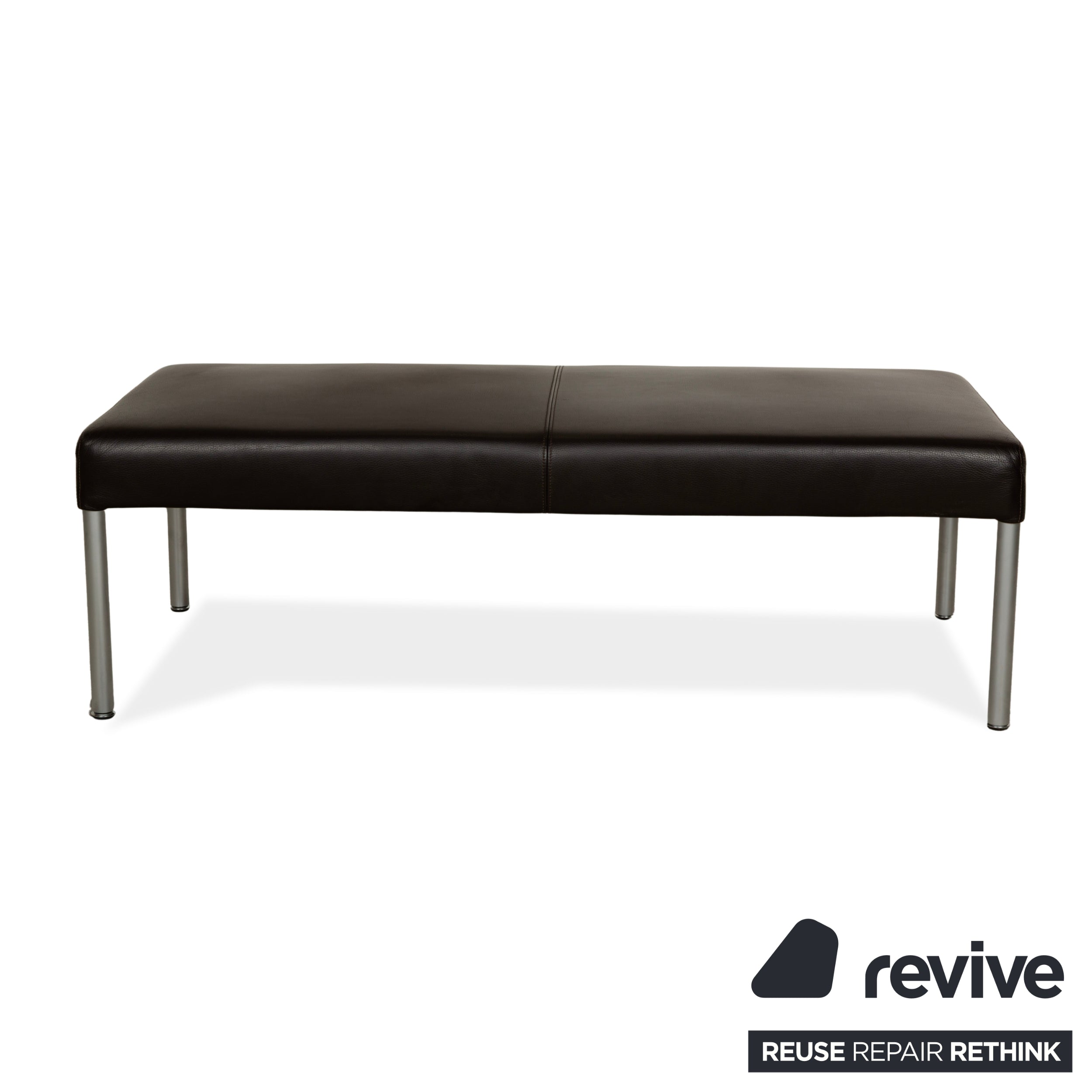 Walter Knoll Living Platform Leder Hocker Braun Dunkelbraun