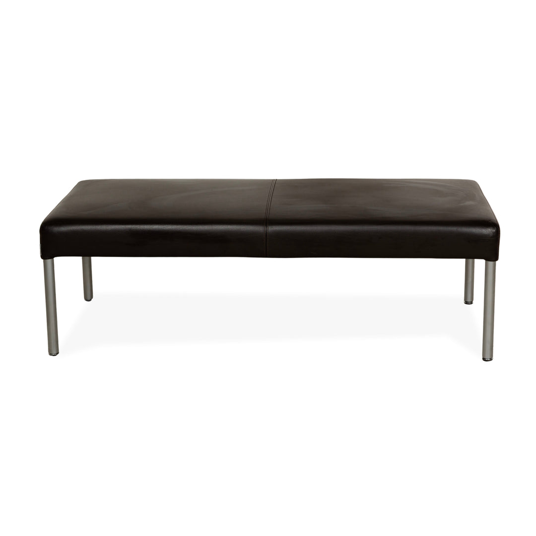 Tabouret plateforme Walter Knoll Living en cuir marron foncé