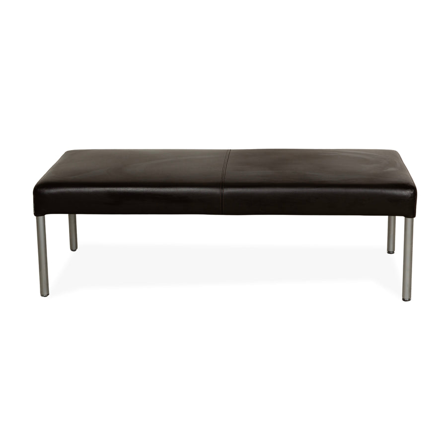 Tabouret plateforme Walter Knoll Living en cuir marron foncé