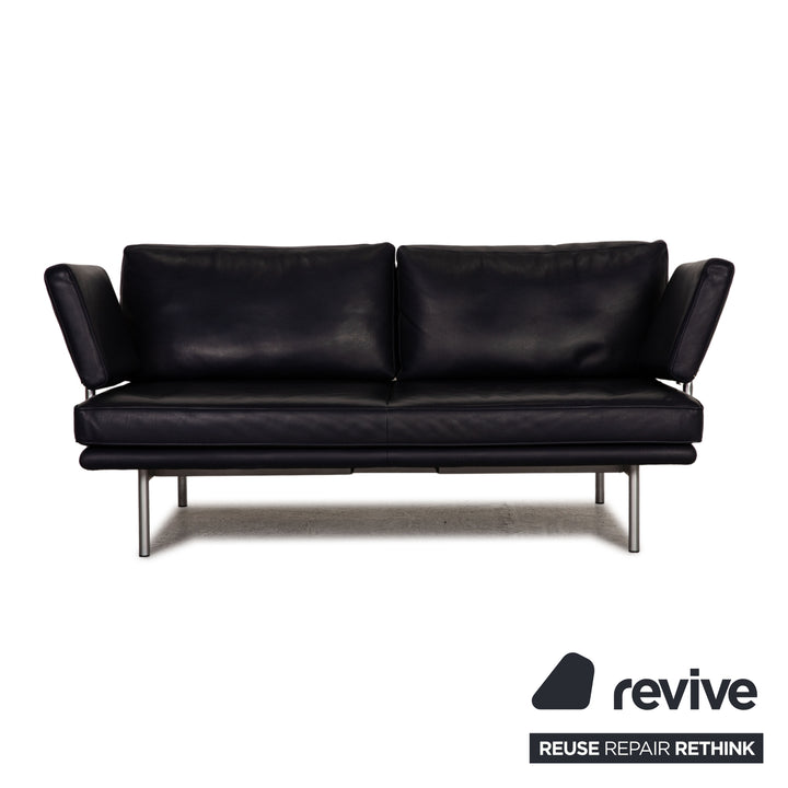 Walter Knoll Living Platform leather two-seater blue dark blue sofa couch function