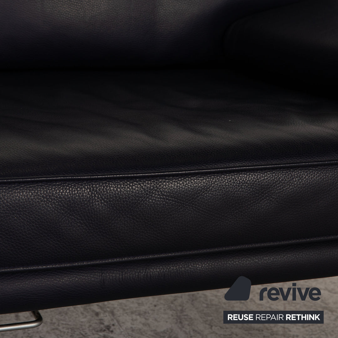 Walter Knoll Living Platform leather two-seater blue dark blue sofa couch function