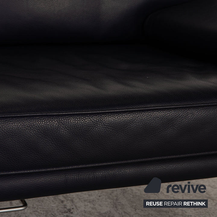 Walter Knoll Living Platform leather two-seater blue dark blue sofa couch function