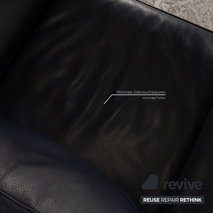 Walter Knoll Living Platform leather two-seater blue dark blue sofa couch function