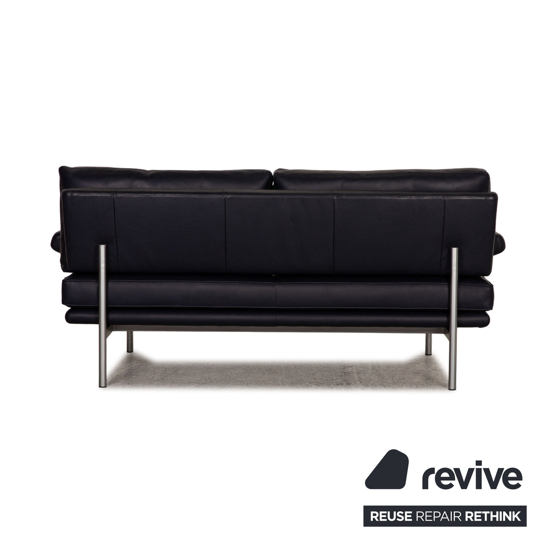 Walter Knoll Living Platform leather two-seater blue dark blue sofa couch function