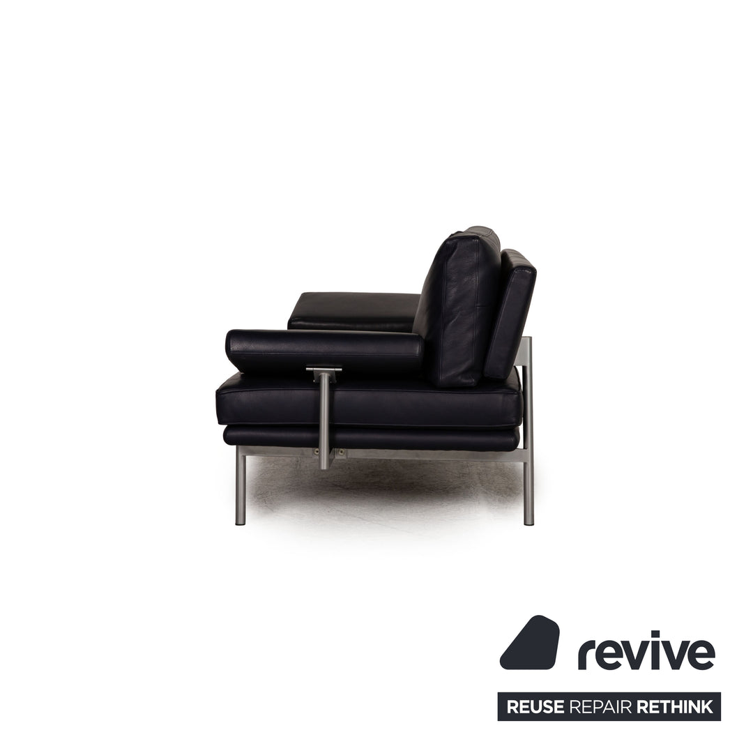 Walter Knoll Living Platform leather two-seater blue dark blue sofa couch function