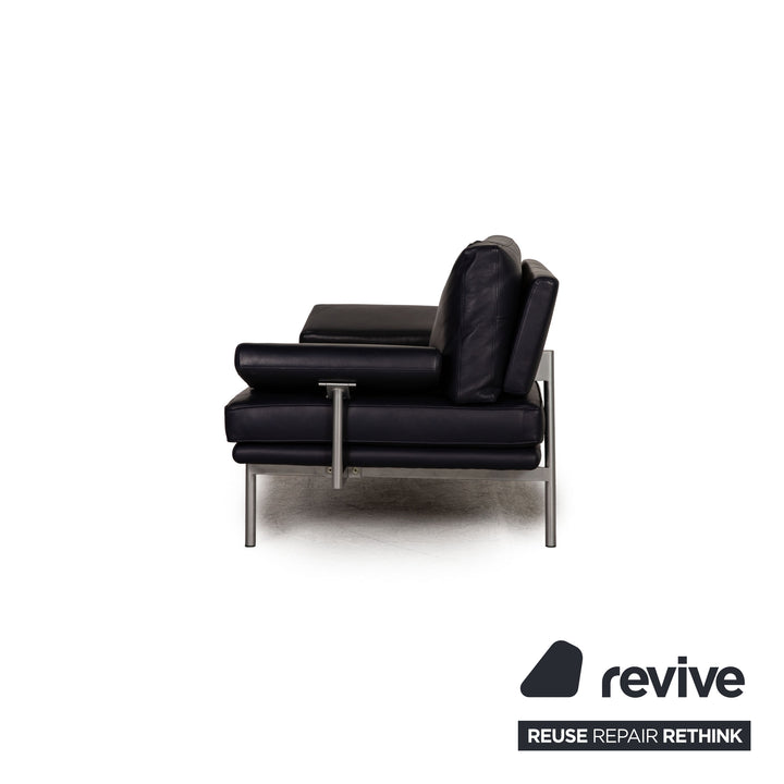 Walter Knoll Living Platform leather two-seater blue dark blue sofa couch function