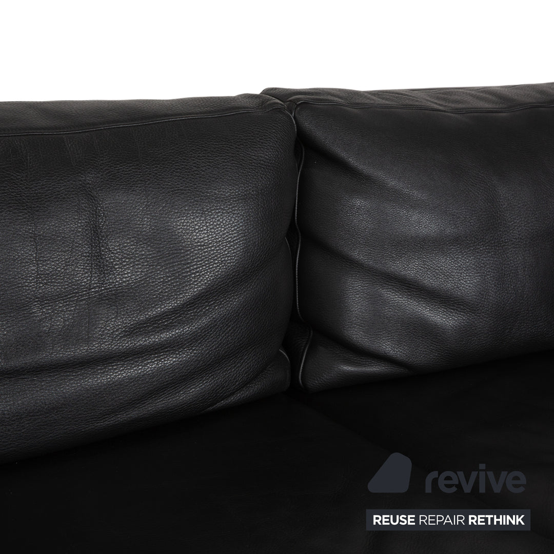 Canapé deux places en cuir noir Walter Knoll Living Platform - Fonctionnement manuel