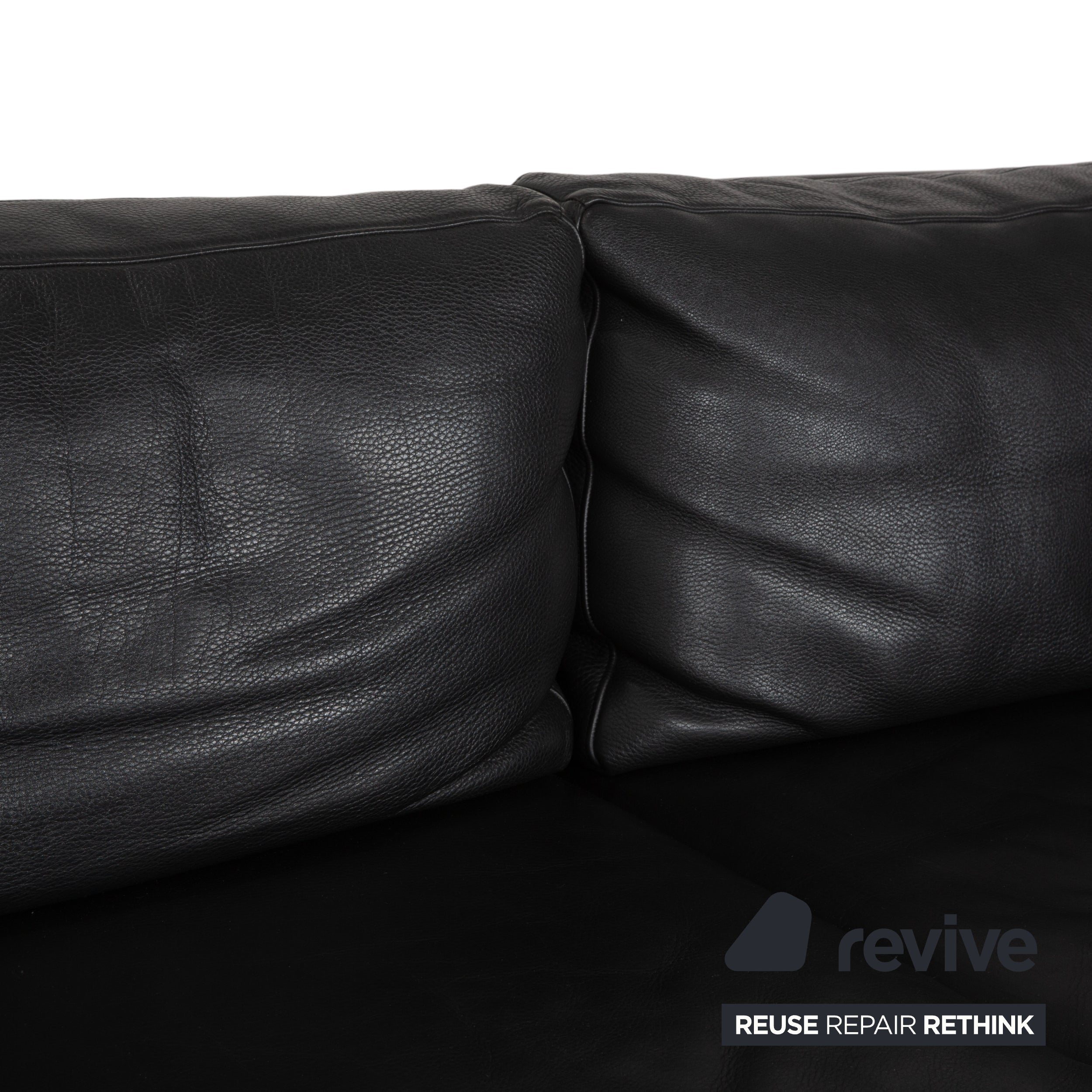 Walter Knoll Living Platform Leather Two Seater Black Sofa Couch
