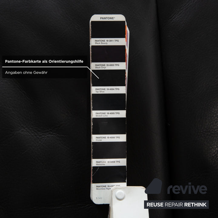 Walter Knoll Living Platform Leather Two-Seater Black Sofa Couch Manual Function