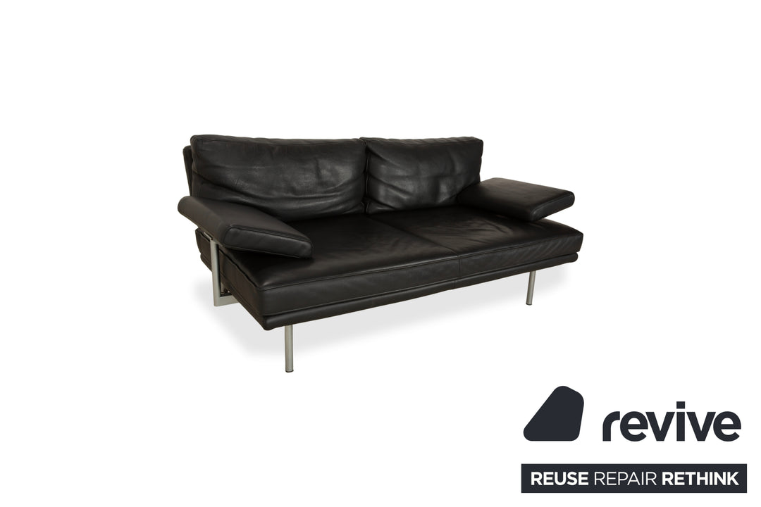 Canapé deux places en cuir noir Walter Knoll Living Platform - Fonctionnement manuel