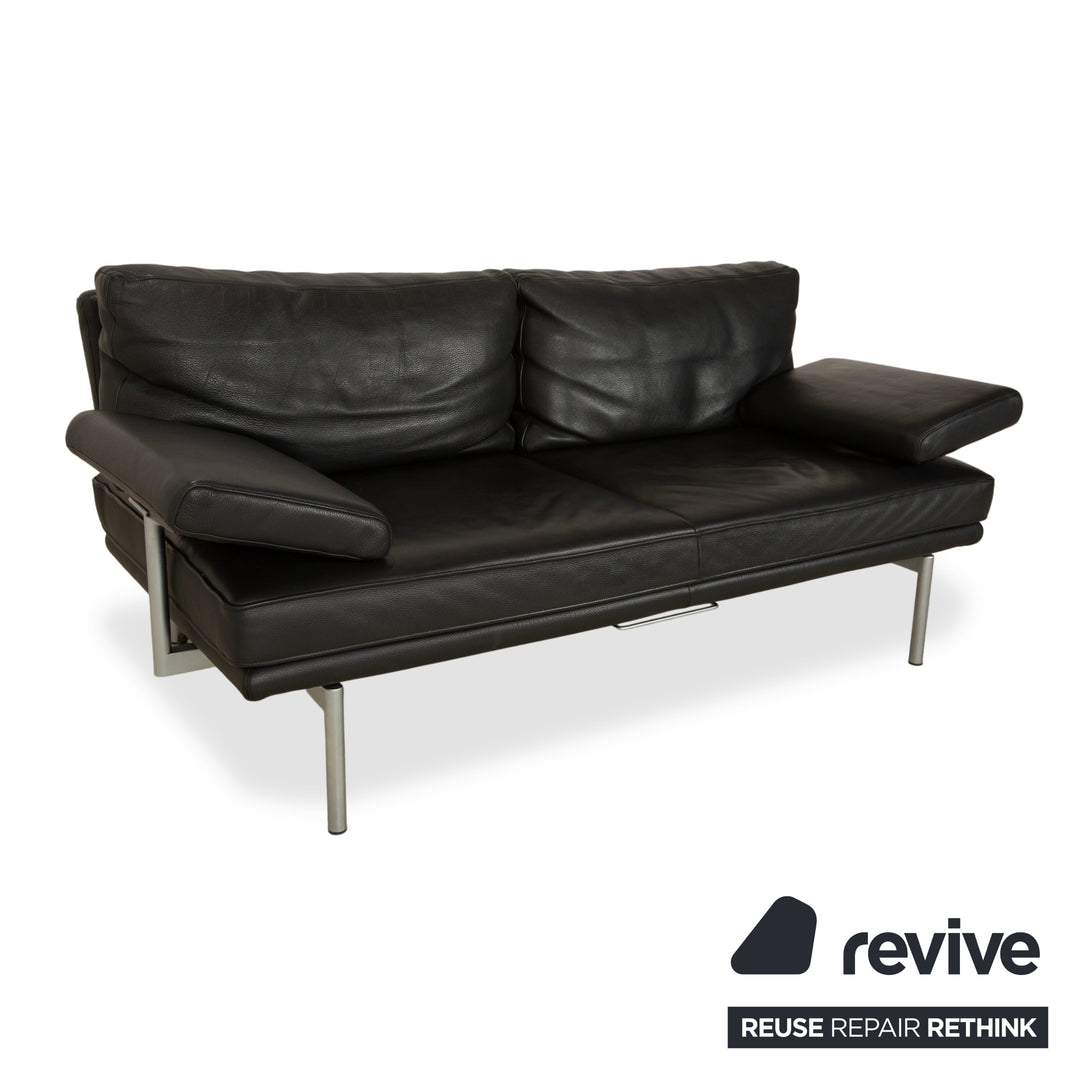 Canapé deux places en cuir noir Walter Knoll Living Platform - Fonctionnement manuel