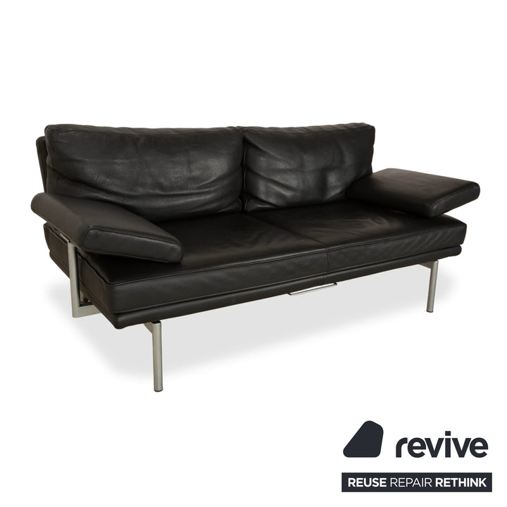 Canapé deux places en cuir noir Walter Knoll Living Platform - Fonctionnement manuel