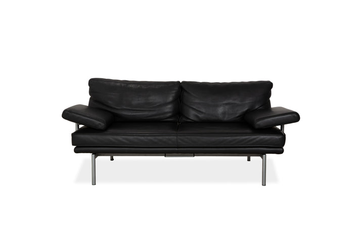 Canapé deux places en cuir noir Walter Knoll Living Platform - Fonctionnement manuel