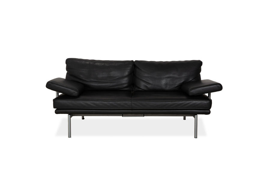 Walter Knoll Living Platform Leder Zweisitzer Schwarz Sofa Couch manuelle Funktion