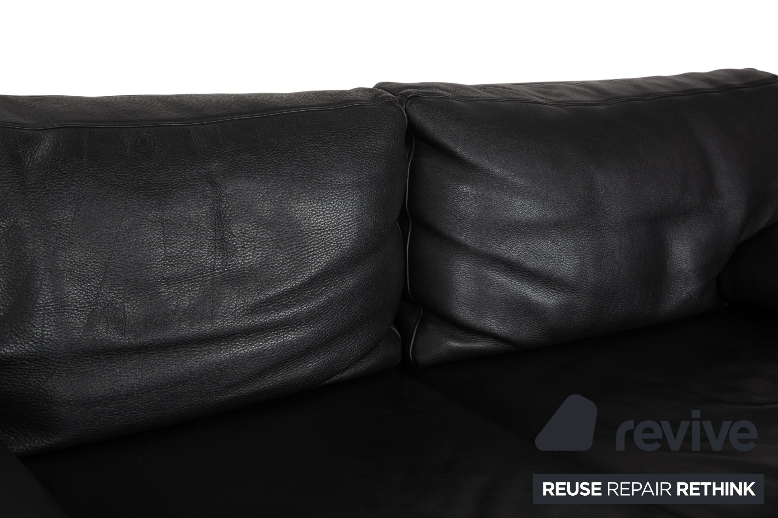 Walter Knoll Living Platform Leather Two Seater Black Sofa Couch