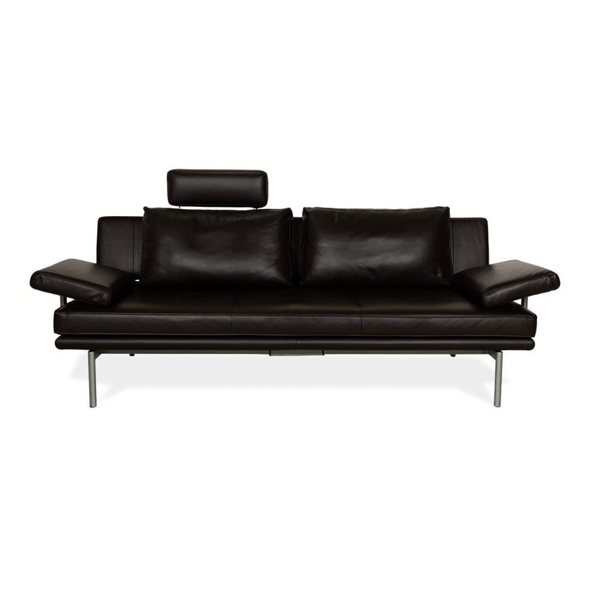 Walter Knoll Living Plattform Leder Dreisitzer Braun Sofa Couch