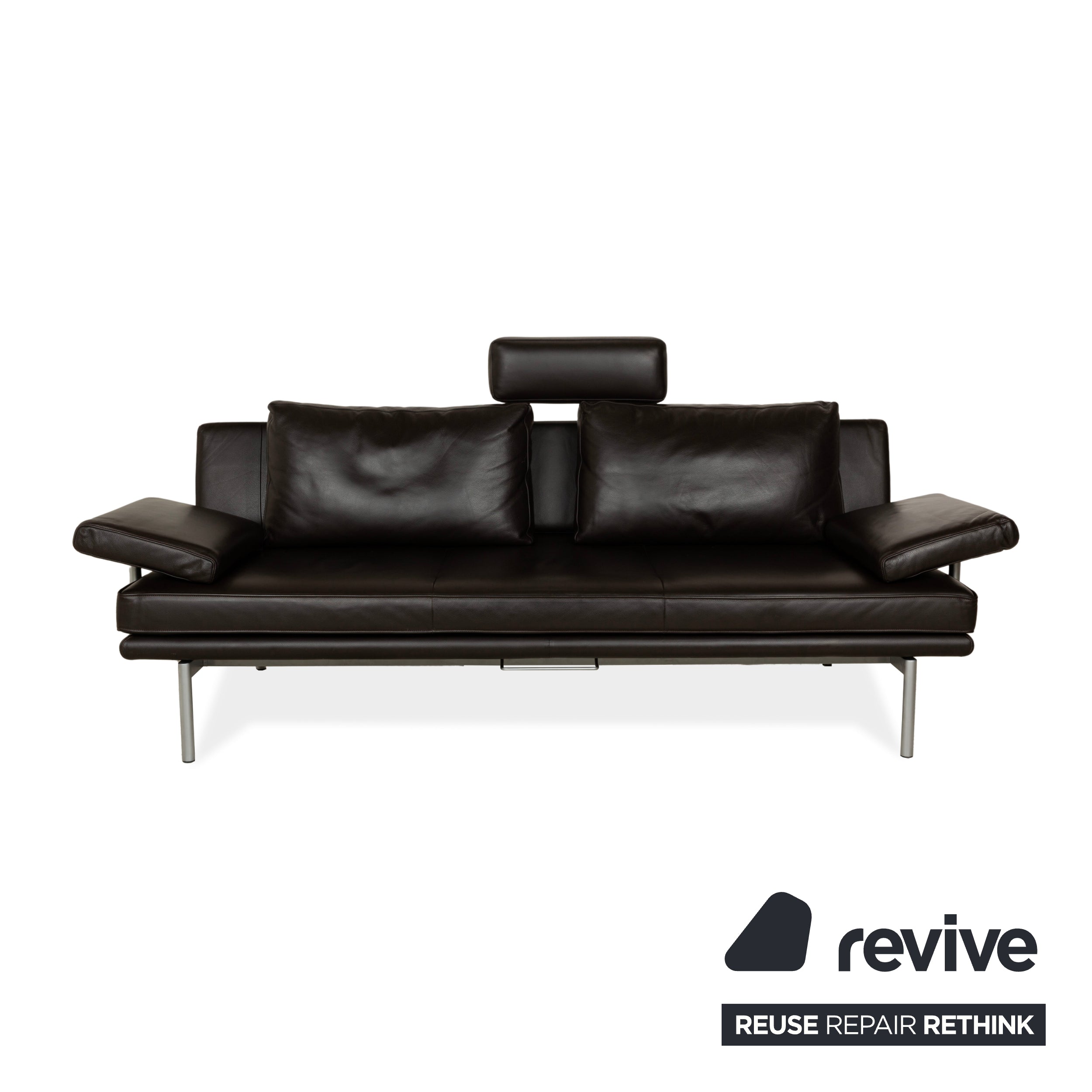 Walter Knoll Living Plattform Leder Dreisitzer Braun Sofa Couch