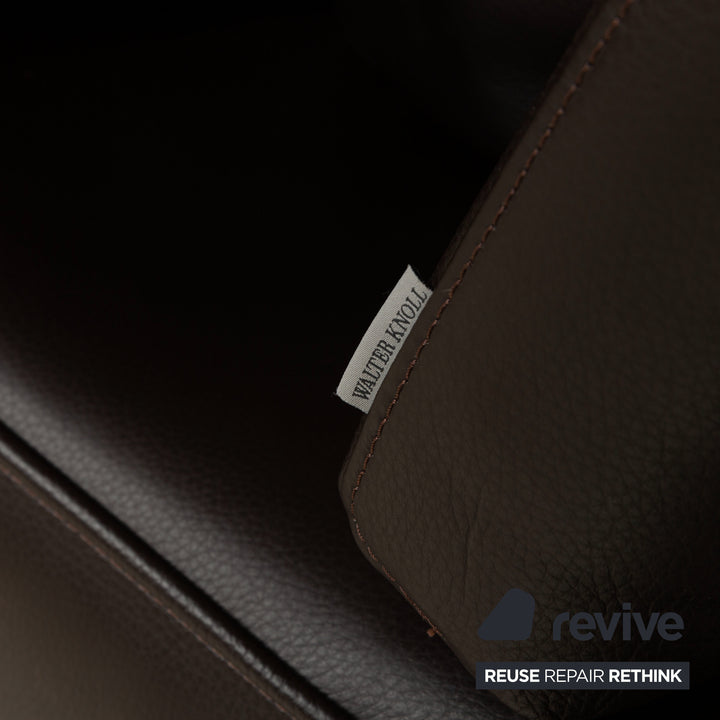 Walter Knoll Living Plattform Leder Dreisitzer Sofa Couch + Hocker Braun