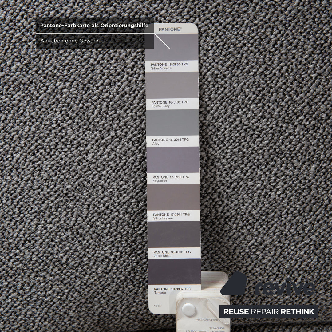 Walter Knoll Living Plattform Stoff Dreisitzer Grau Sofa Couch manuelle Funktion