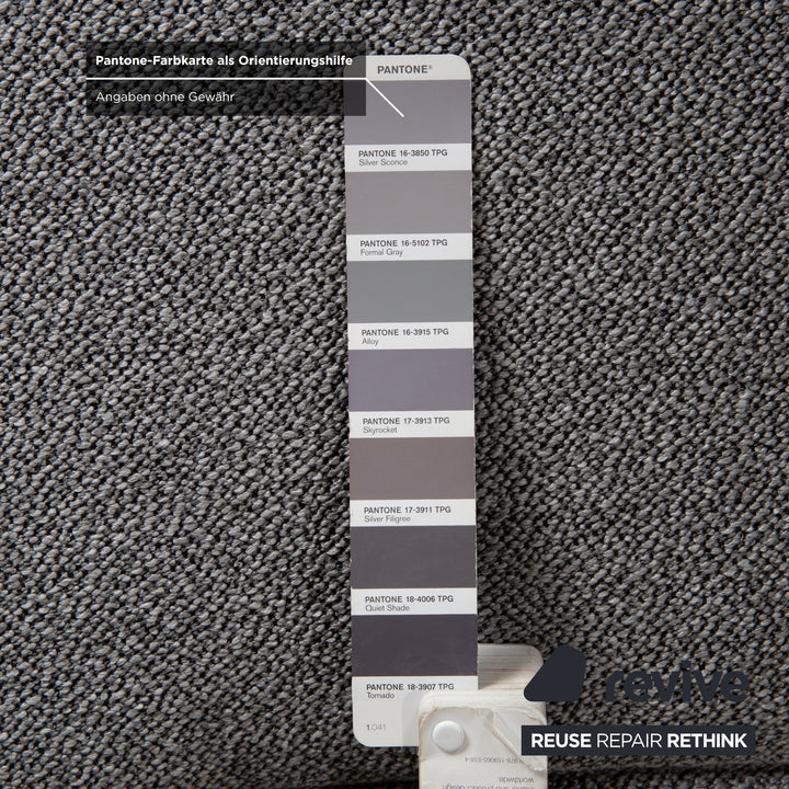 Walter Knoll Living Plattform Stoff Dreisitzer Grau Sofa Couch manuelle Funktion