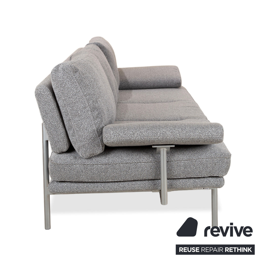 Walter Knoll Living Plattform Stoff Dreisitzer Grau Sofa Couch manuelle Funktion