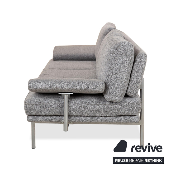 Walter Knoll Living Plattform Stoff Dreisitzer Grau Sofa Couch manuelle Funktion