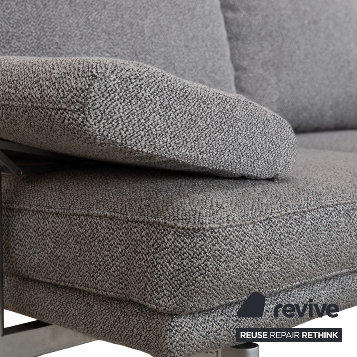 Walter Knoll Living Plattform Stoff Dreisitzer Grau Sofa Couch manuelle Funktion