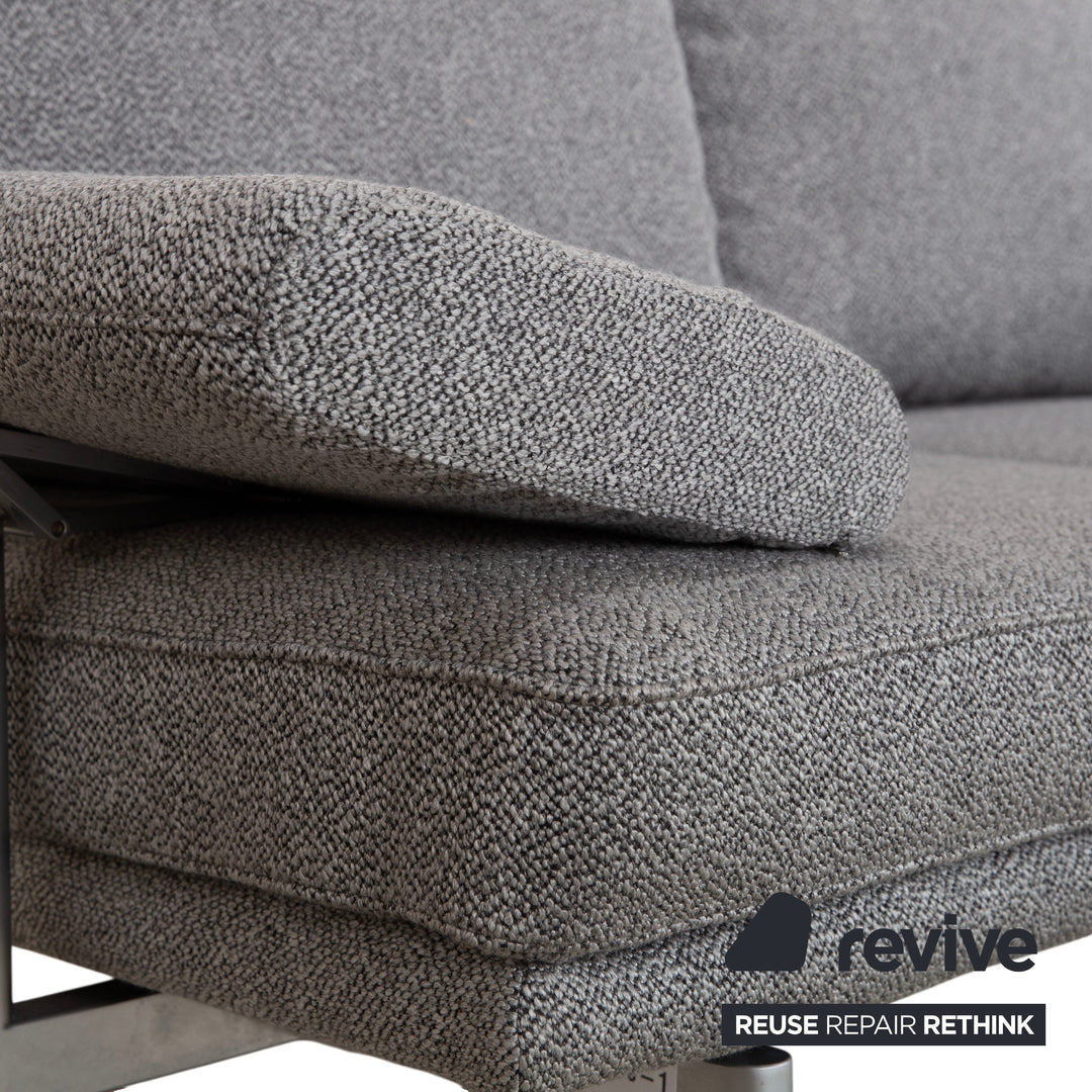 Walter Knoll Living Plattform Stoff Dreisitzer Grau Sofa Couch manuelle Funktion