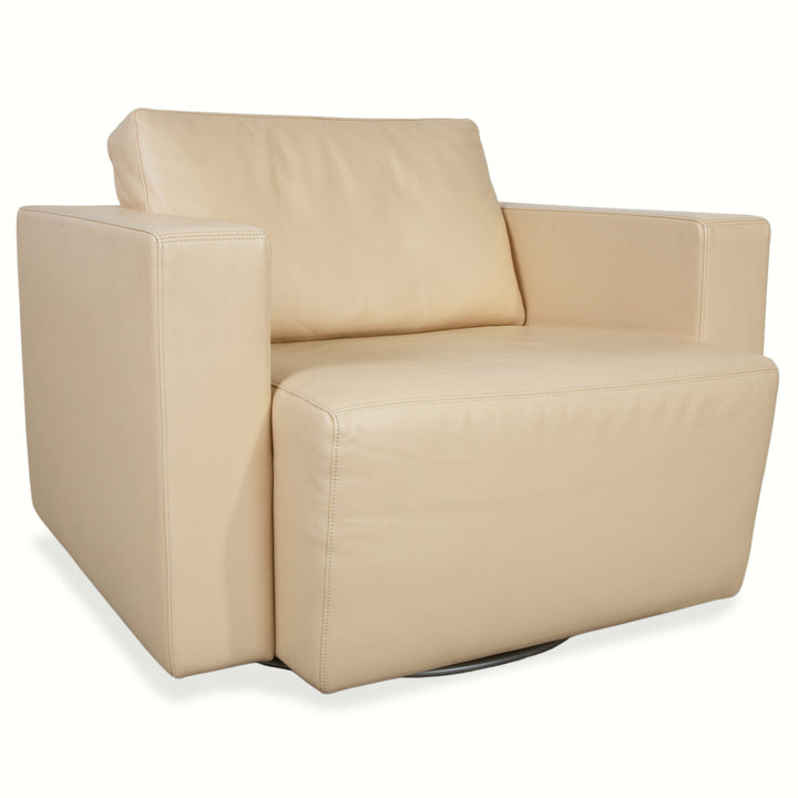 Fauteuil en cuir Walter Knoll Nelson, beige crème