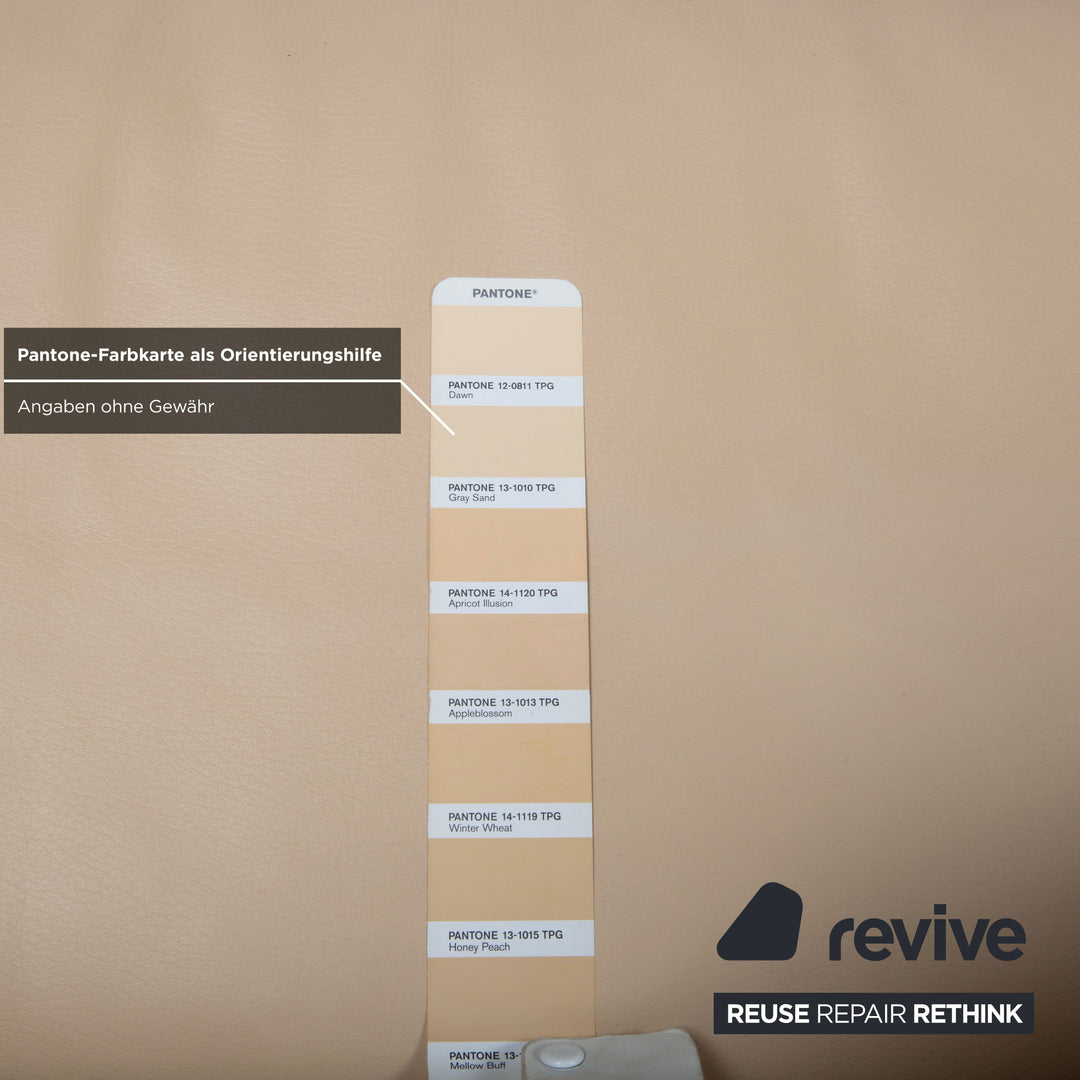 Fauteuil en cuir Walter Knoll Nelson, beige crème