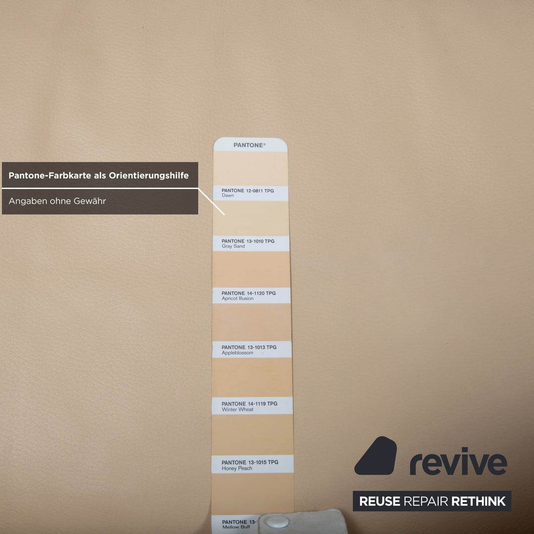 Fauteuil en cuir Walter Knoll Nelson, beige crème