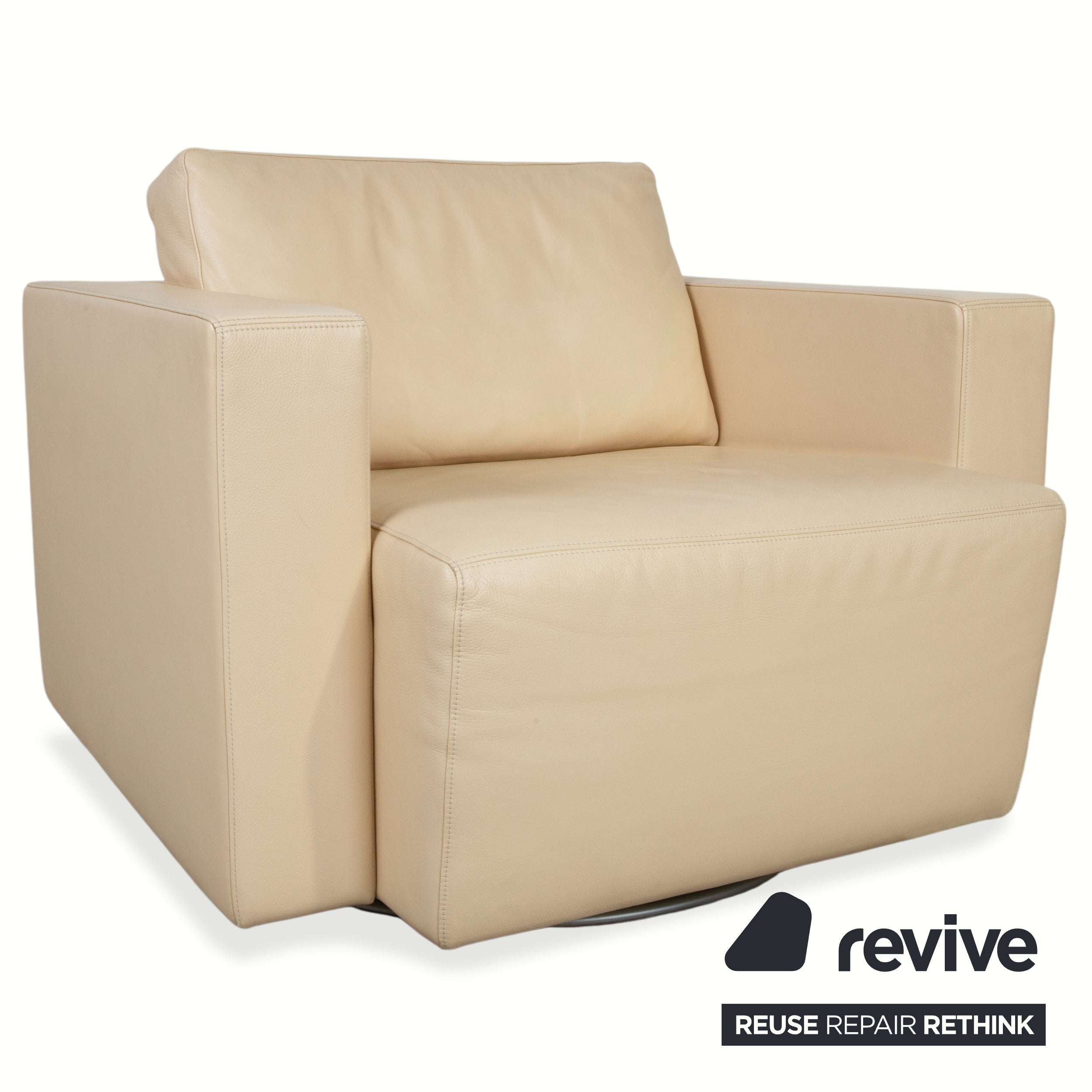 Walter Knoll Nelson Leather Armchair Cream Beige