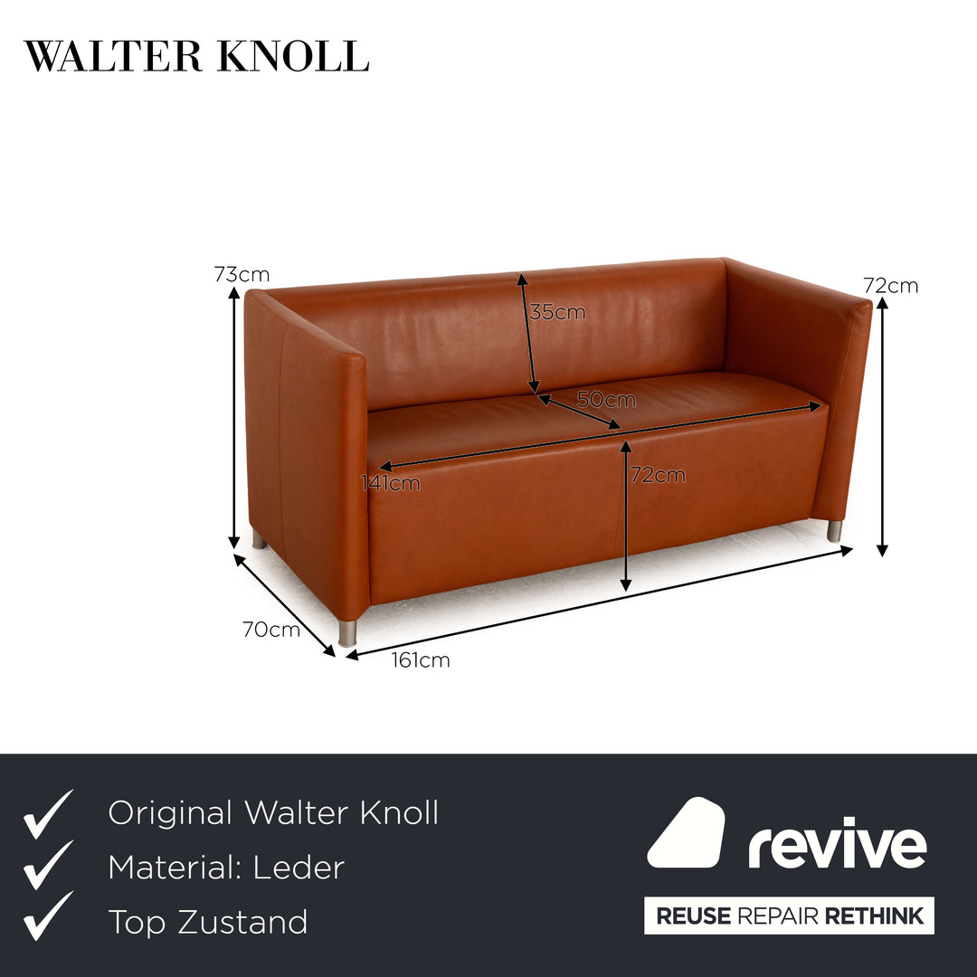 Walter Knoll Norman 350 Leather Two Seater Brown Sofa Couch
