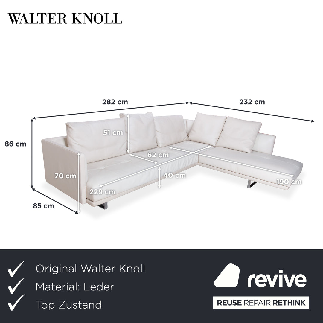 Walter Knoll Prime Time Leder Ecksofa Beige Sofa Couch