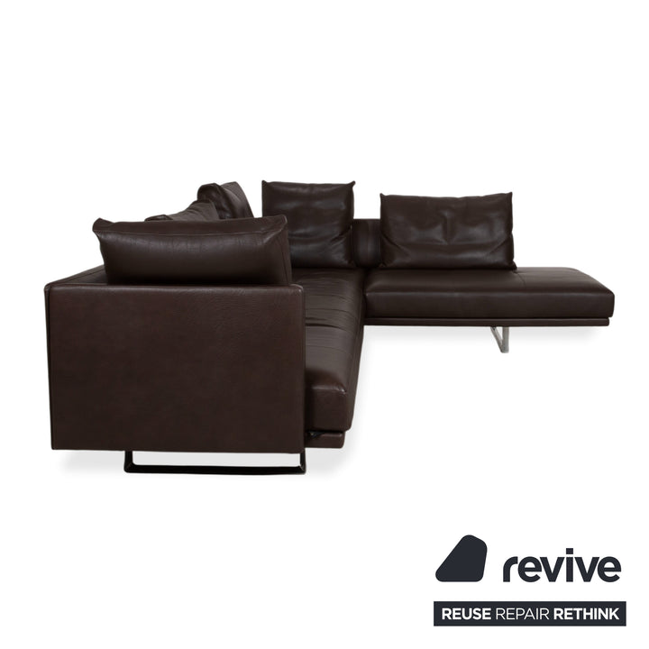 Walter Knoll Prime Time Leather Corner Sofa Brown Chaise Longue Right Couch