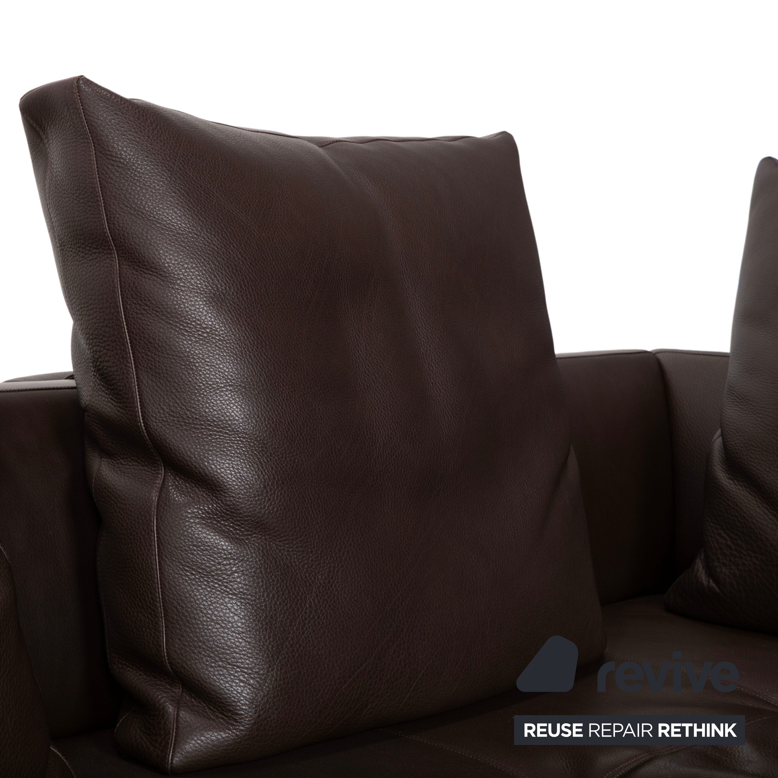 Walter Knoll Prime Time Leather Corner Sofa Brown Chaise Longue Right Couch