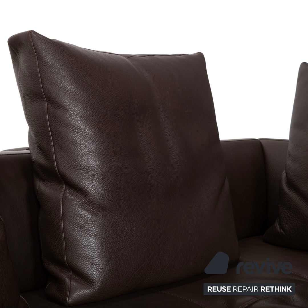 Walter Knoll Prime Time Leather Corner Sofa Brown Chaise Longue Right Couch