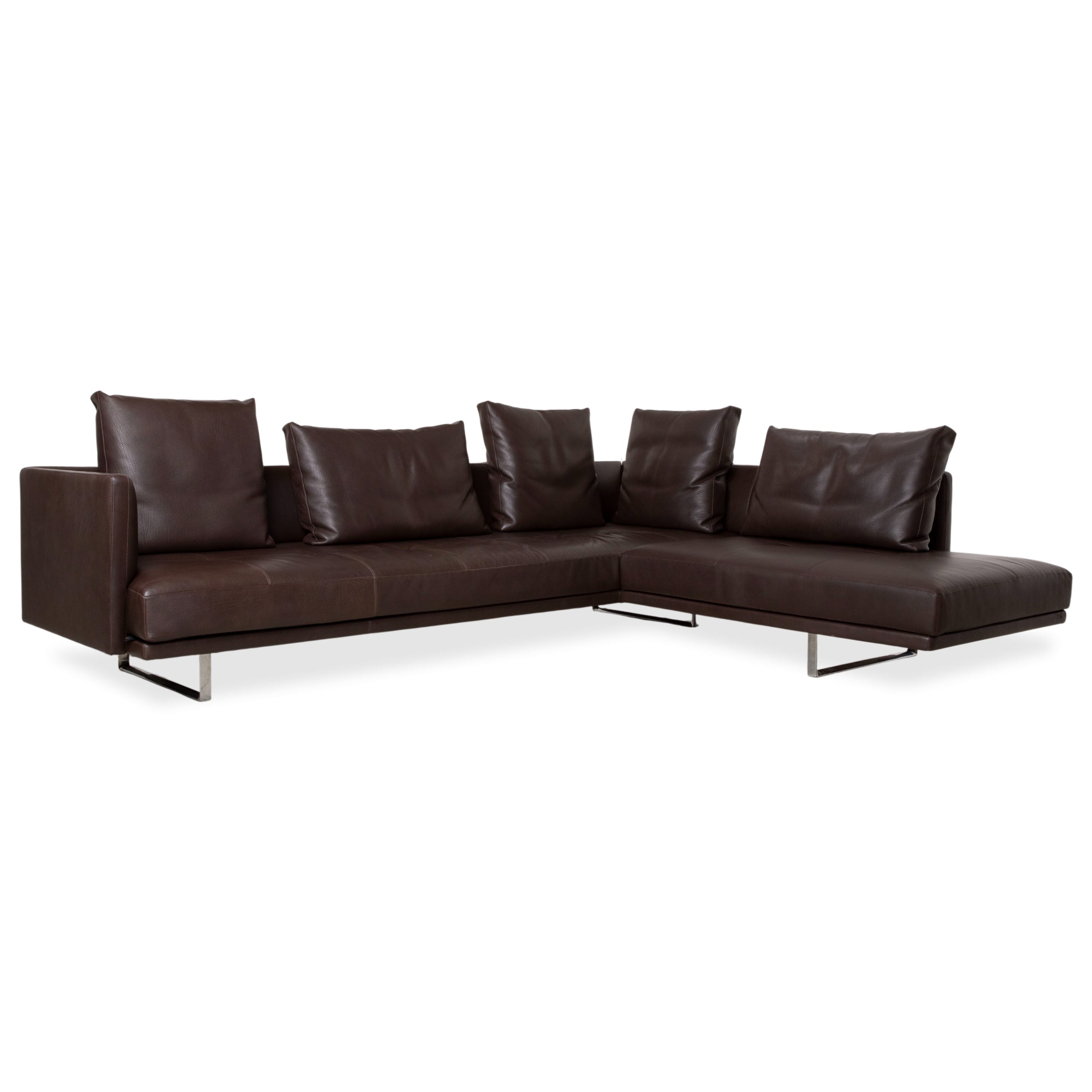 Walter Knoll Prime Time Leder Ecksofa Braun Recamiere Rechts Couch
