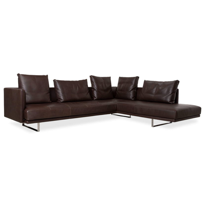 Walter Knoll Prime Time Leder Ecksofa Braun Recamiere Rechts Couch