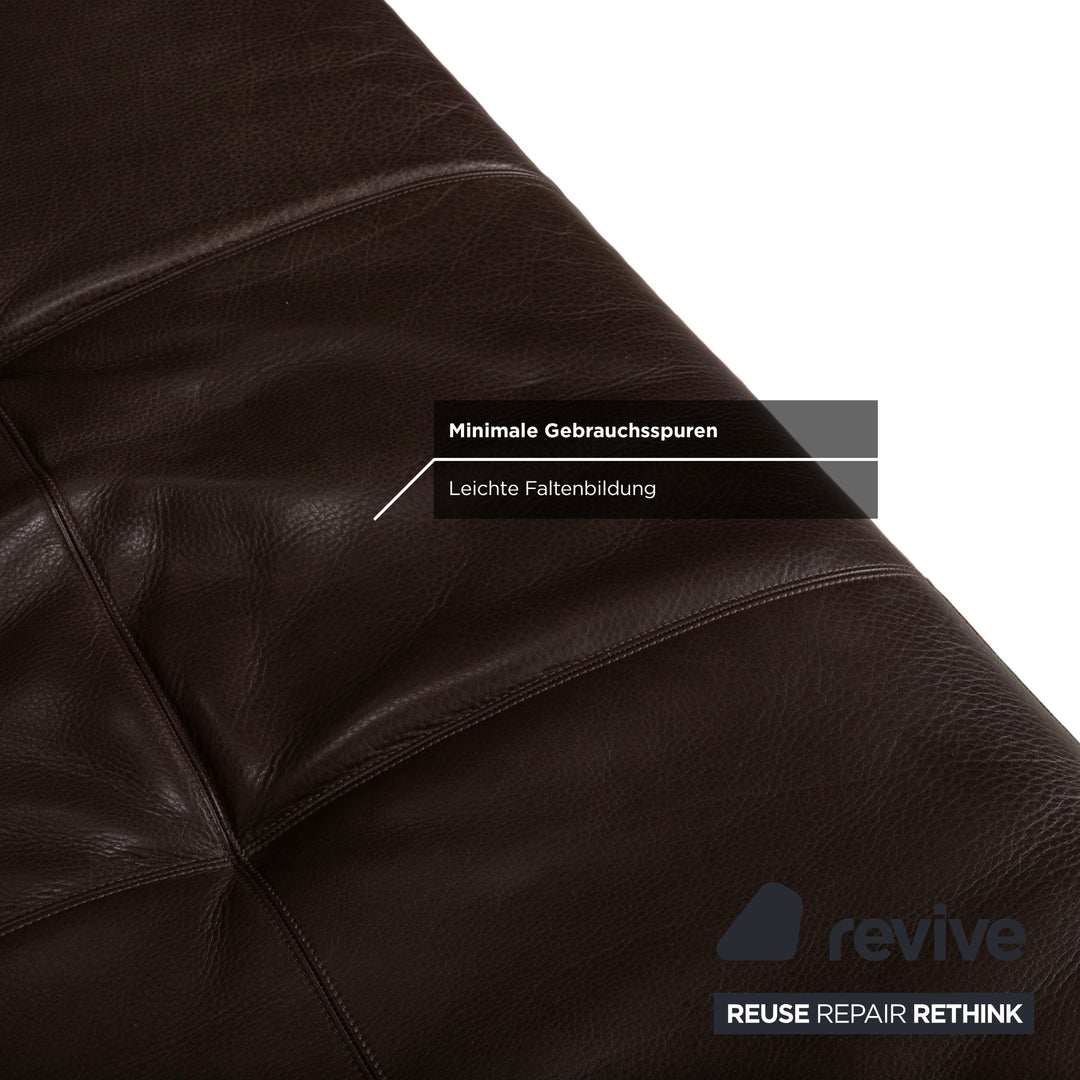 Walter Knoll Prime Time Leather Corner Sofa Brown Chaise Longue Right Couch