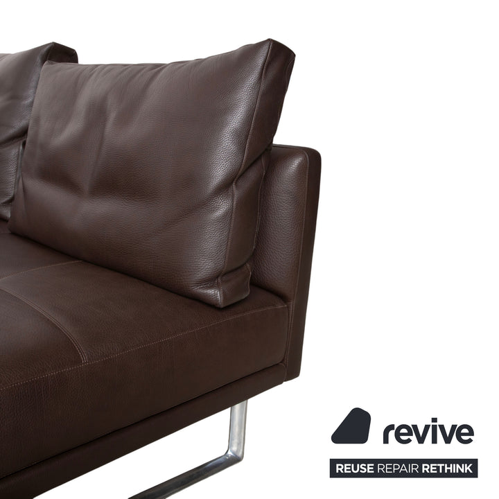 Walter Knoll Prime Time Leather Corner Sofa Brown Chaise Longue Right Couch