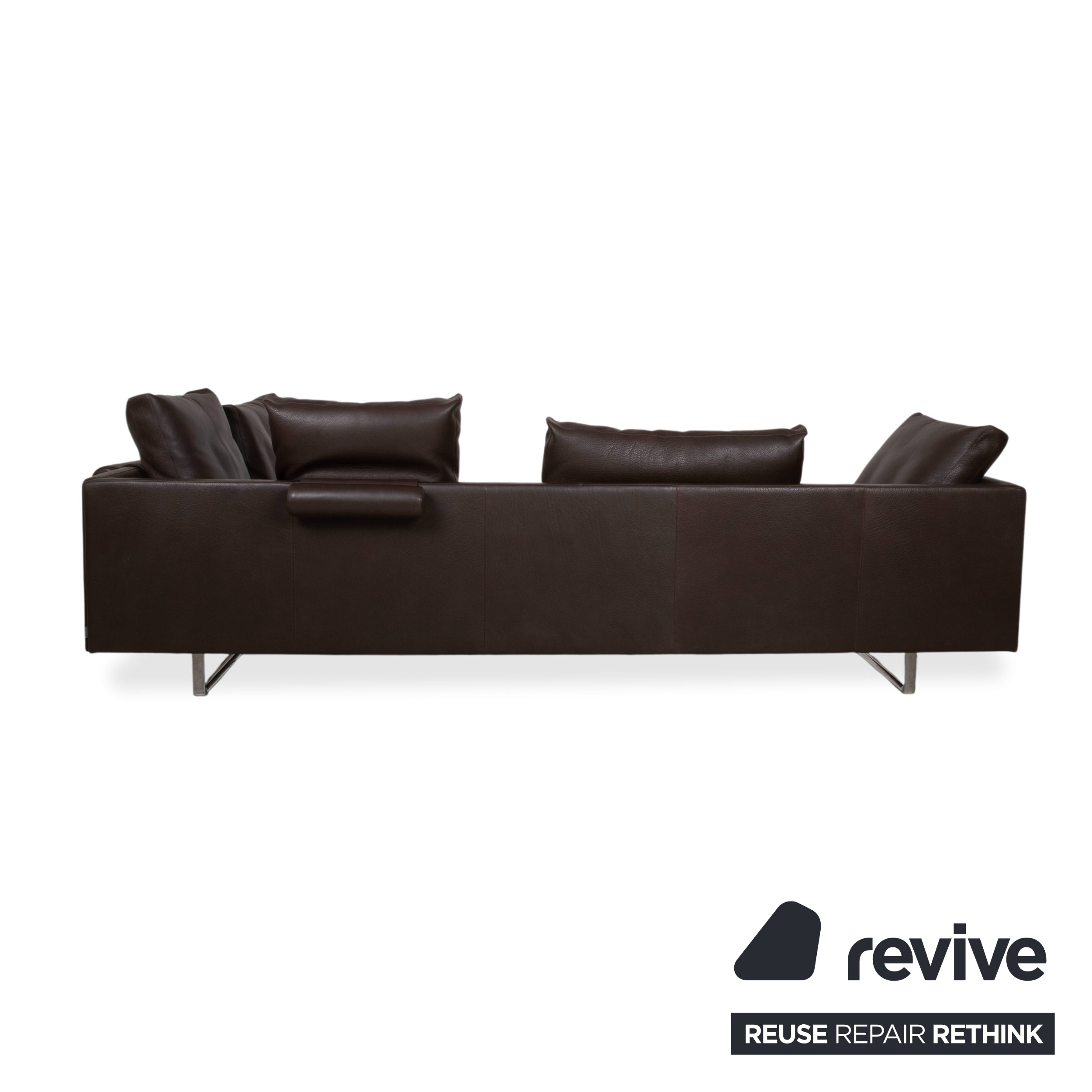 Walter Knoll Prime Time Leather Corner Sofa Brown Chaise Longue Right Couch
