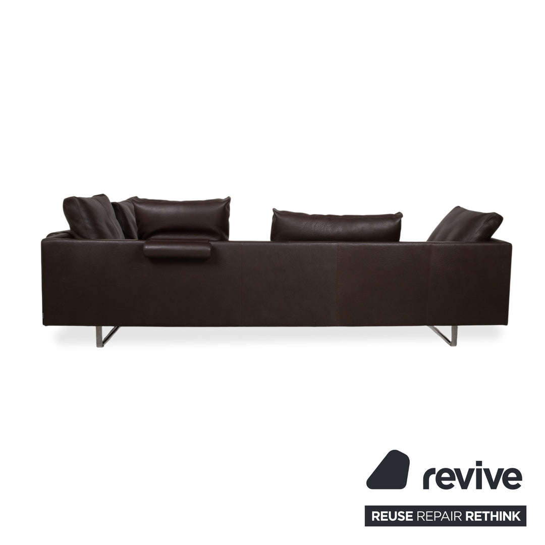 Walter Knoll Prime Time Leather Corner Sofa Brown Chaise Longue Right Couch
