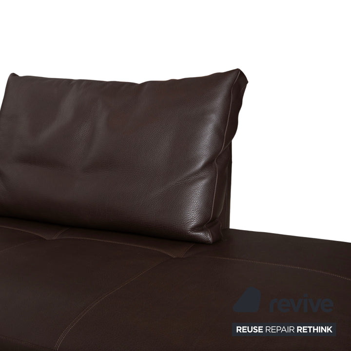 Walter Knoll Prime Time Leather Corner Sofa Brown Chaise Longue Right Couch