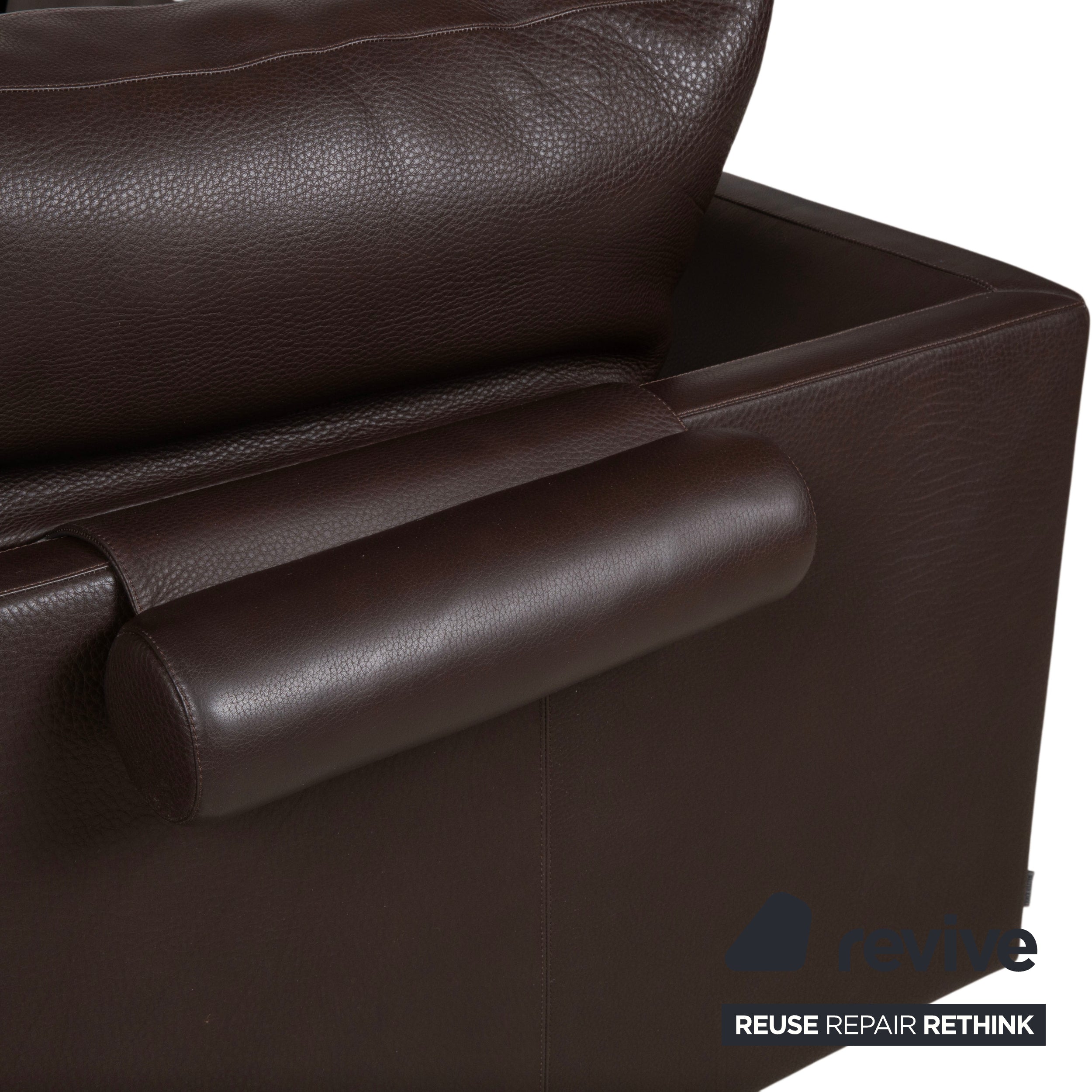 Walter Knoll Prime Time Leather Corner Sofa Brown Chaise Longue Right Couch