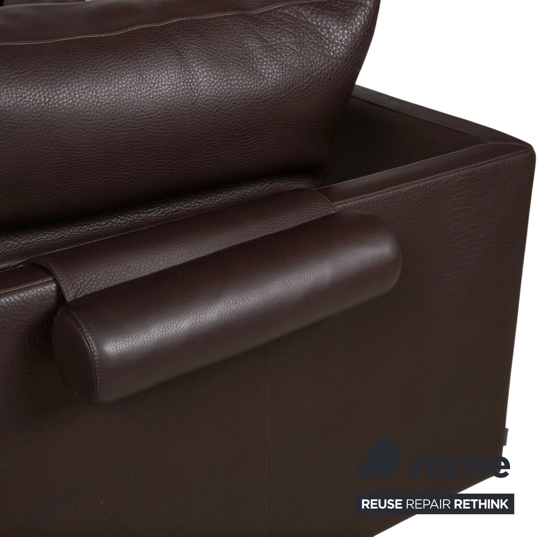 Walter Knoll Prime Time Leather Corner Sofa Brown Chaise Longue Right Couch