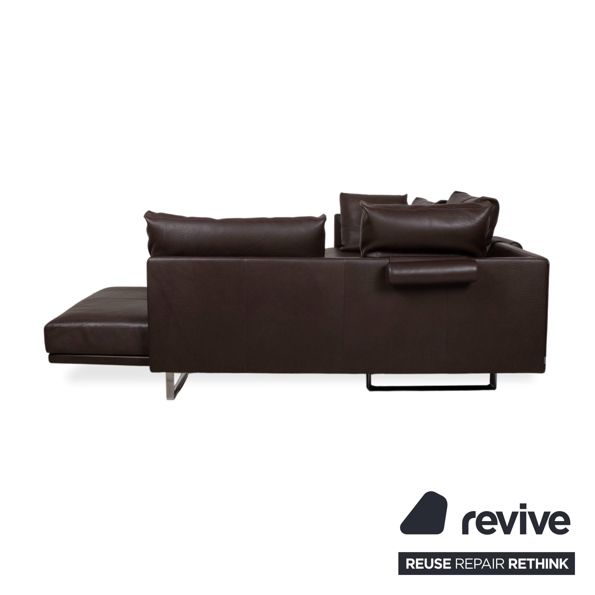 Walter Knoll Prime Time Leather Corner Sofa Brown Chaise Longue Right Couch