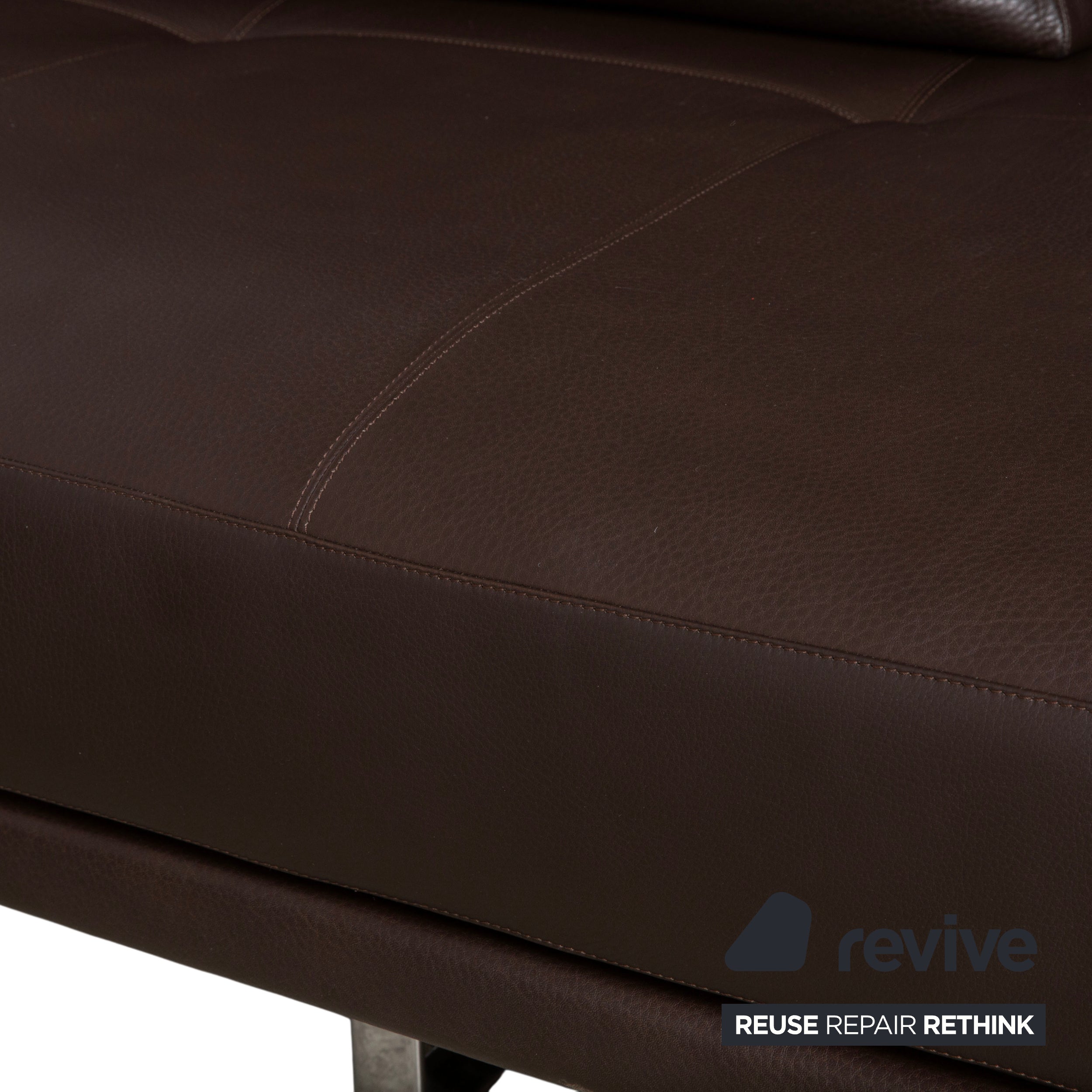 Walter Knoll Prime Time Leather Corner Sofa Brown Chaise Longue Right Couch